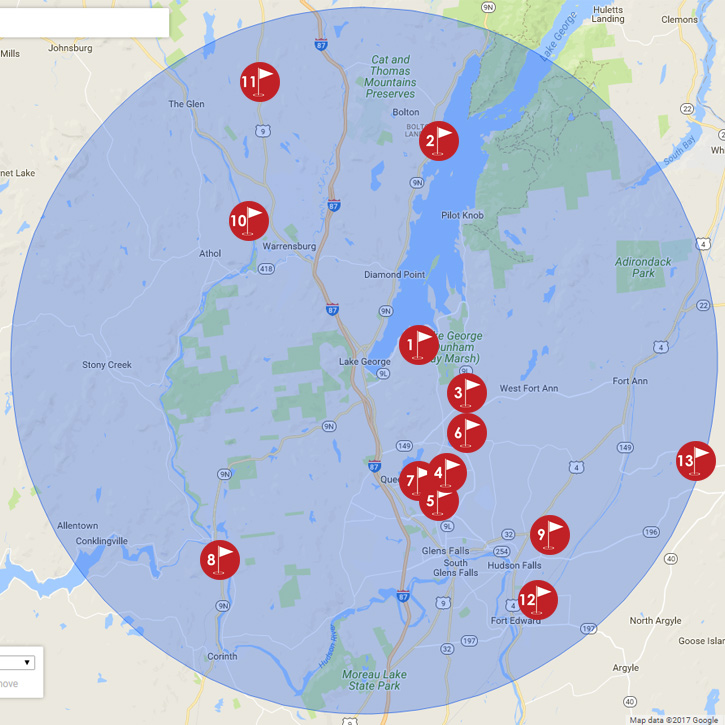 Golf Courses In & Near Lake George NY